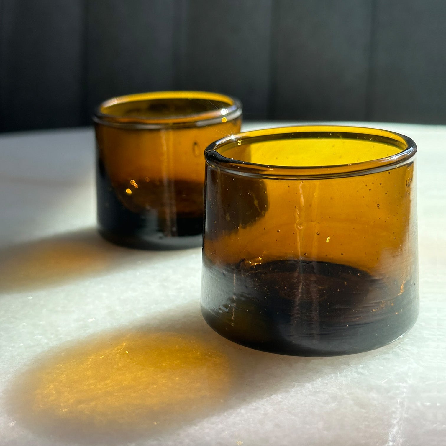 moroccan amber glass espresso cup