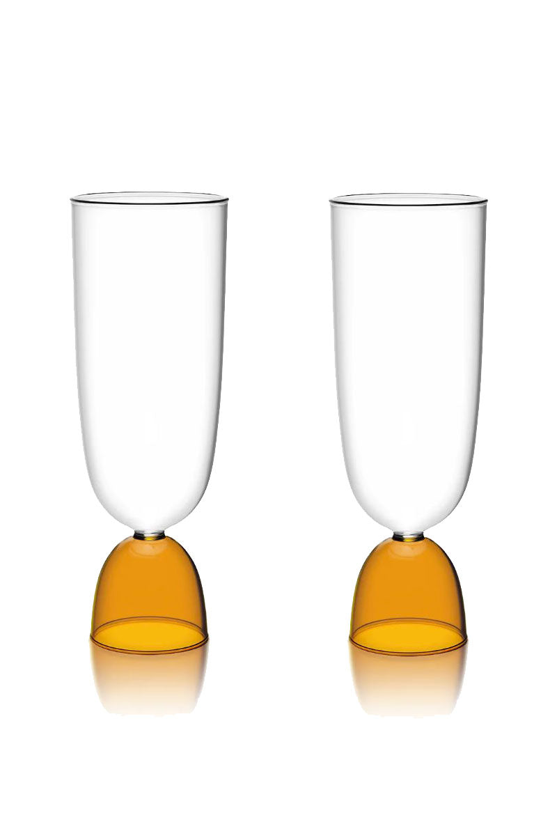 Pair of Colorful Hourglass Cocktail Glasses, Monotone Smoke – Elysian  Collective