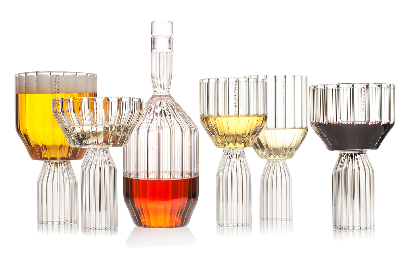 Pair of Colorful Hourglass Cocktail Glasses, Monotone Smoke – Elysian  Collective