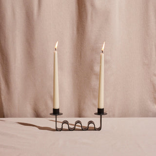 Wavy black candle holder