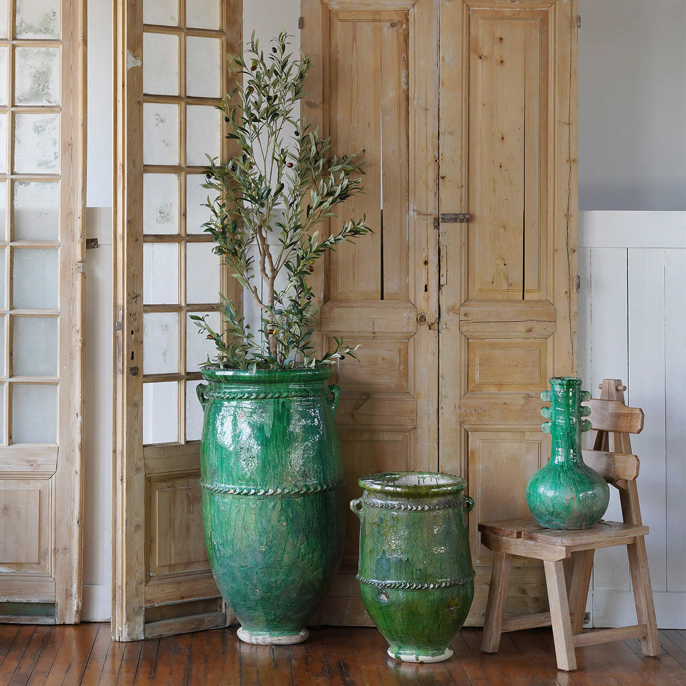 moroccan ceramic plant pots Green Moroccan Tamegroute Handled Pot