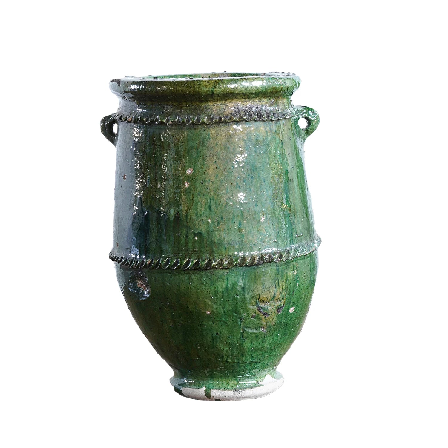 moroccan ceramic plant pots Green Moroccan Tamegroute Handled Pot – Elysian Collective