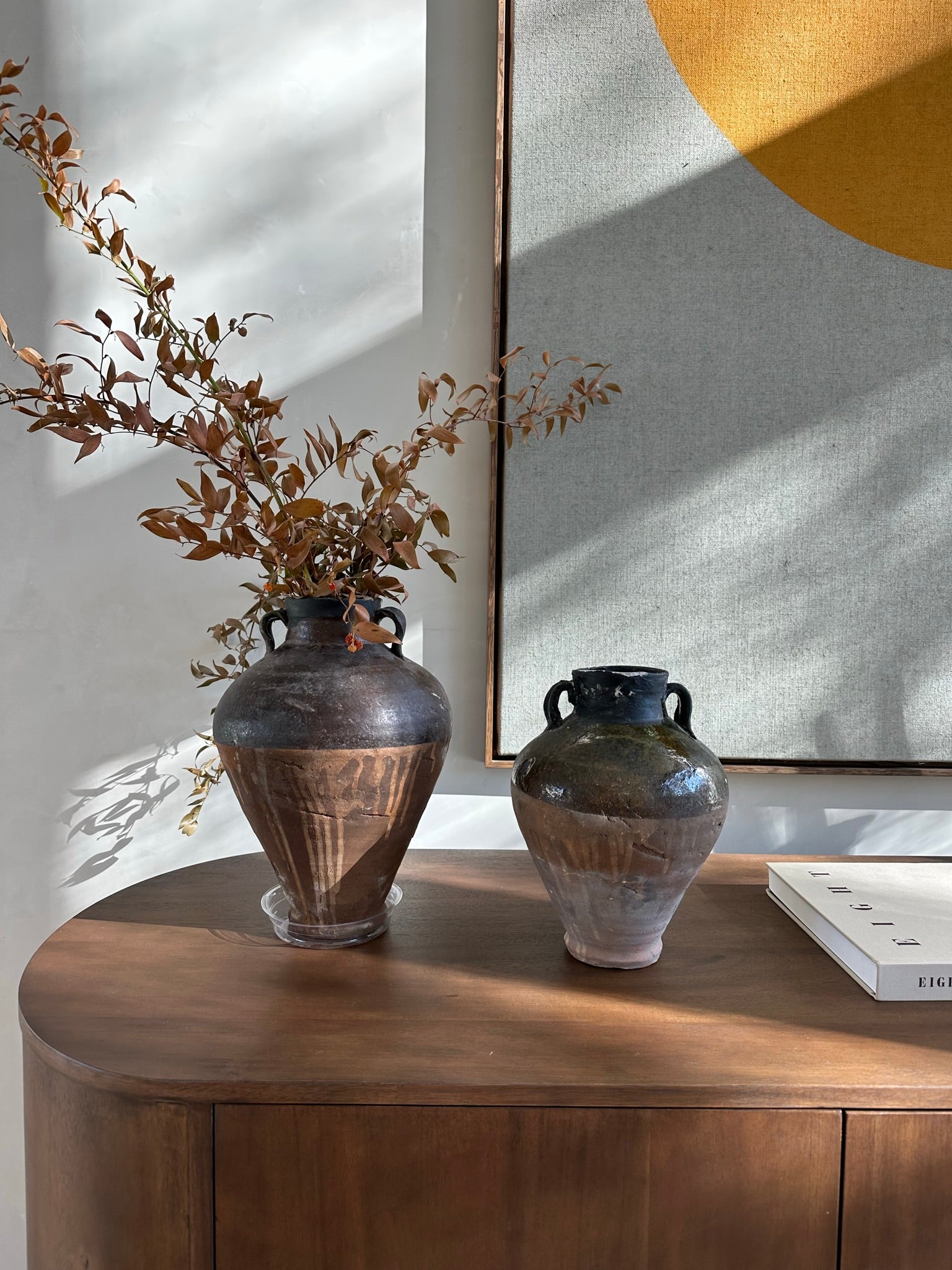 wabi sabi plant pots Pair of Rustic Vintage Pots