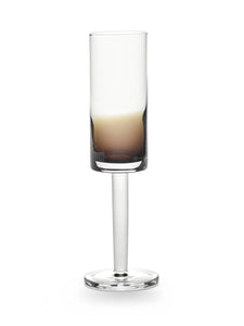 Clear glass with a gradient from clear to brown on a white background