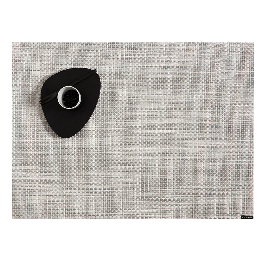chilewich basketweave placemat white/silver