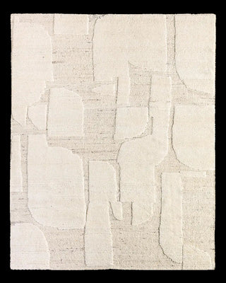 Textured beige area rug 