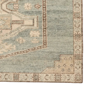 Traditional pattern rug hand woven in India 
