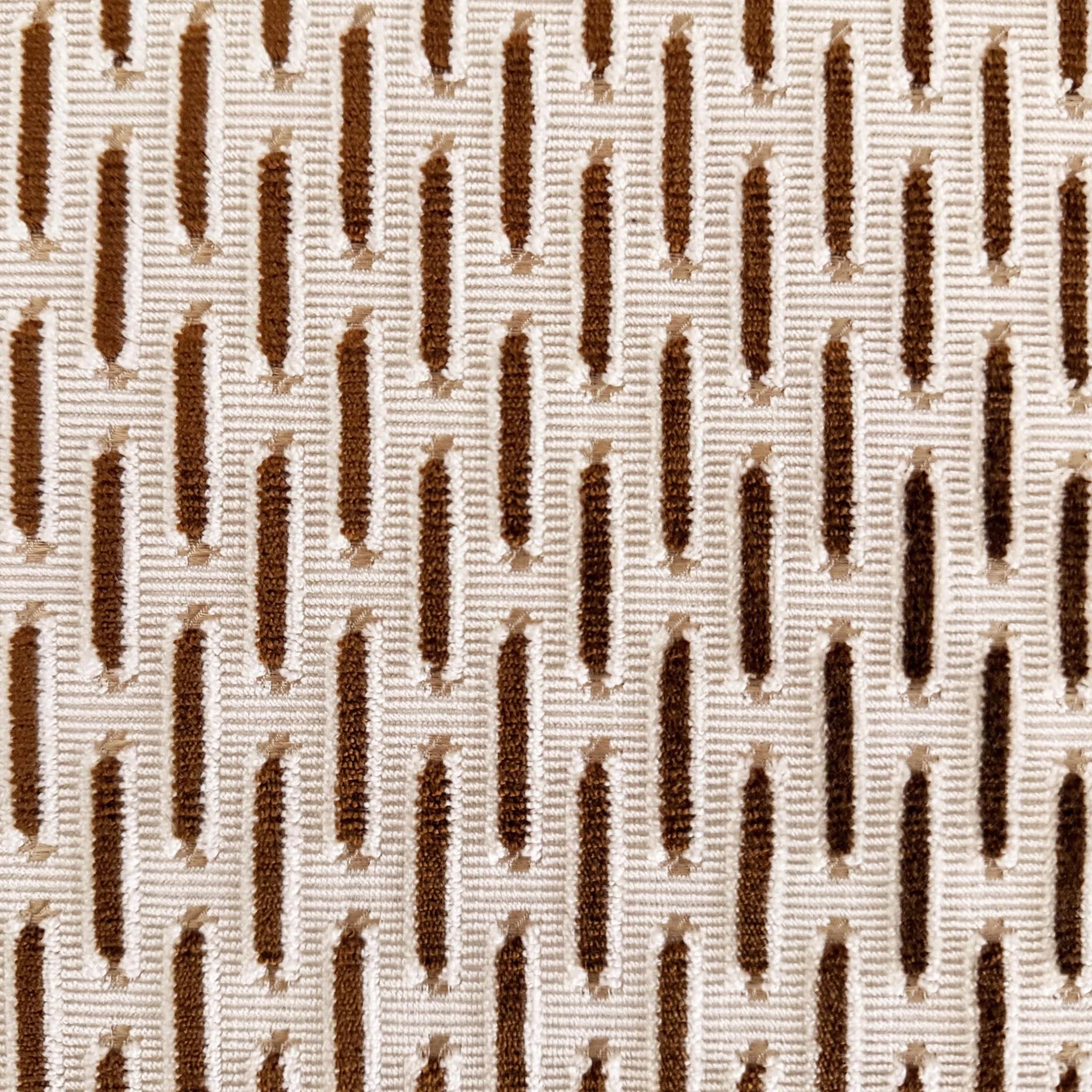Textured pattern fabric with brown and beige colors