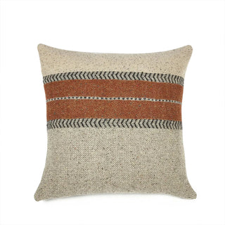 Decorative pillow with striped pattern on a white background