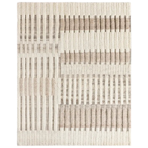 Textured area rug with horizontal stripes