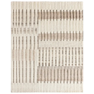 Textured area rug with horizontal stripes