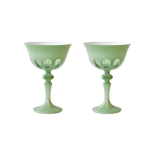 sage glass coupe glasses