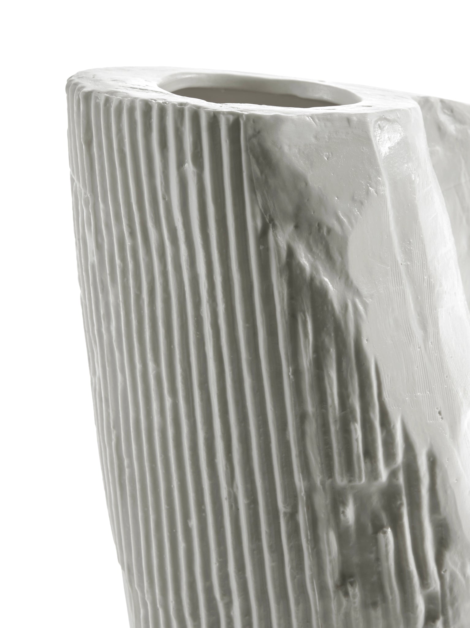 sculptural white ceramic vase 
