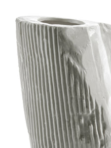 sculptural white ceramic vase 