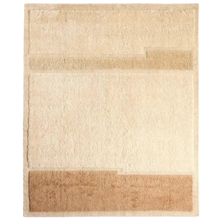 Beige wool rugwith a textured surface 