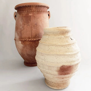 Two moroccan outdoor clay pots