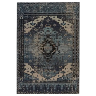Blue Turkish indoor-outdoor rug 