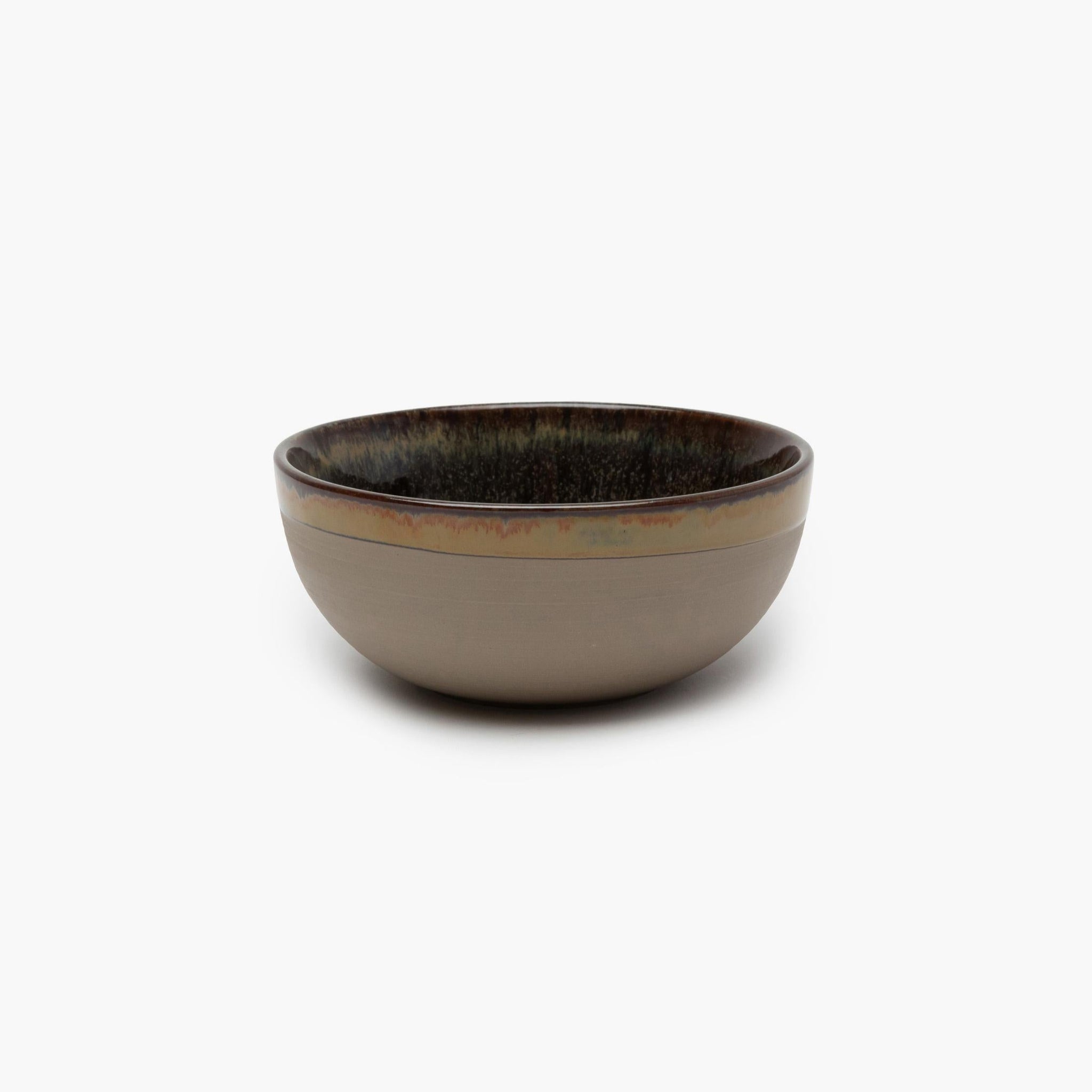 Ceramic bowl with brown and beige gradient