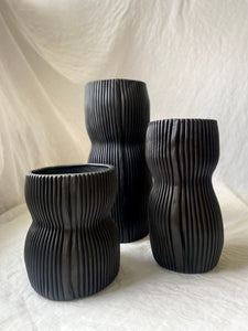 elysian collective Textured Organic Porcelain Vases, Black, by artist Cym Warkov