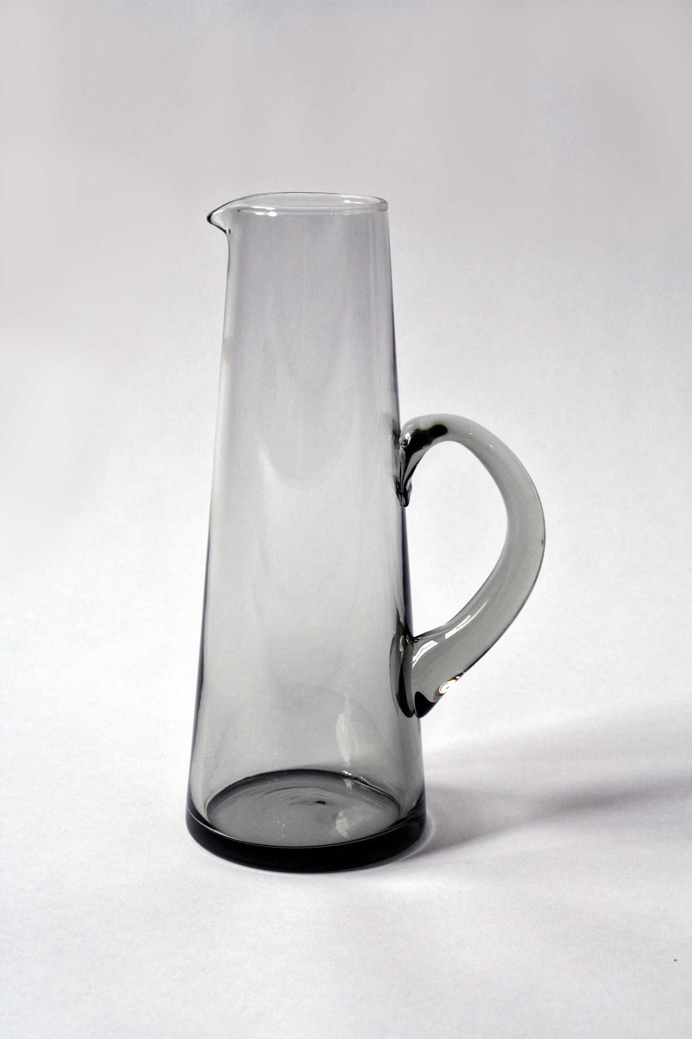 vintage mid-century modern smoke gray glass pitcher