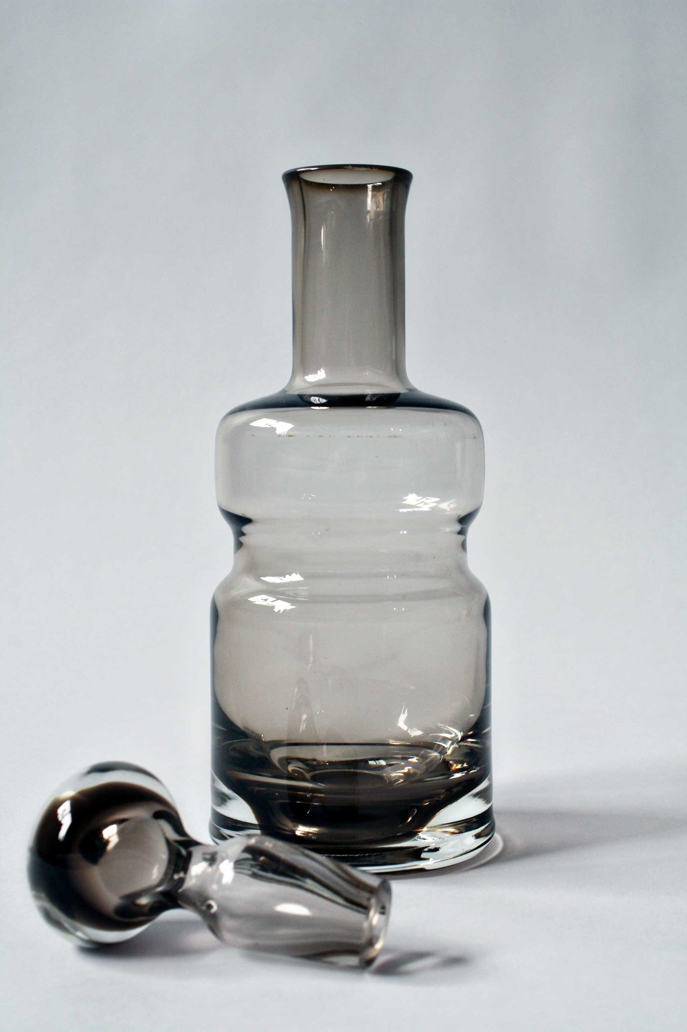 smoke gray glass decanter