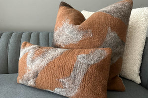 elysian redwood handpainted wool pillows