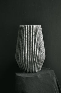 Mayapan sculptural volcanic rock vase hand-crafted in Puebla region of Mexico