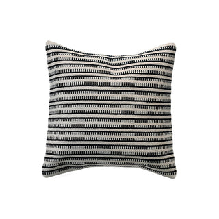 Paths wool square decorative throw pillow contemporary stripe design hand-woven Oaxaca Mexico