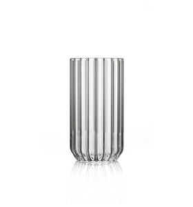 elysian collective dearborn fluted czech clear glass highball designed by felicia ferrone