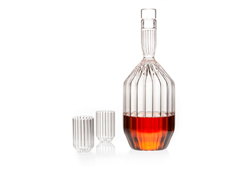 elysian collective margot collection czech fluted clear glass decanter by felicia fferrone