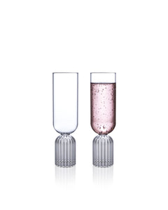 elysian collective glass champagne flutes may collection designed by felicia ferrone