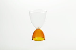 elysian collective hourglass colorful amber cocktail glass by mamo