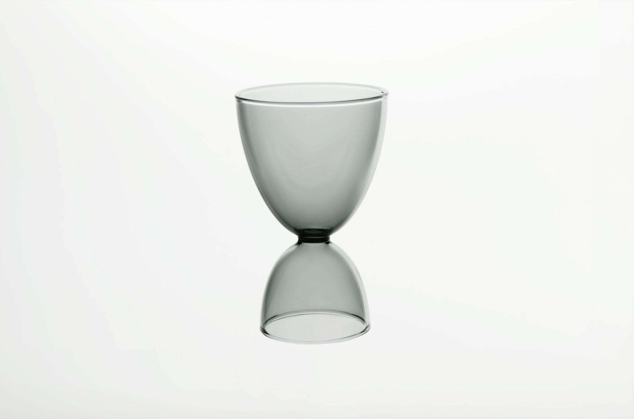 elysian collective hourglass duotone smoke gray colored cocktail glass by mamo