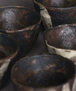 heth stoneware black cups
