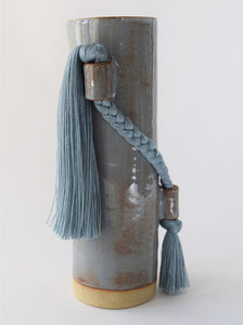 elysian collective blue ceramic glazed vase 695 by artist Karen Gayle Tinney