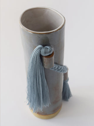 elysian collective blue ceramic glazed vase 695 by artist Karen Gayle Tinney
