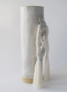elysian collective white ceramic glazed vase by artist Karen Gayle Tinney