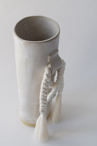 elysian collective white ceramic glazed vase by artist Karen Gayle Tinney