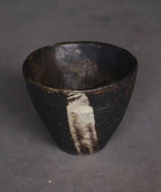 black stoneware coffee cup 