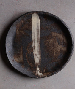 samekh black stoneware dinner plate