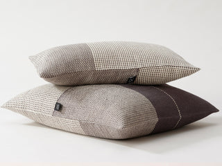 sempre decorative throw pillows European flax natural gray color contemporary plaid